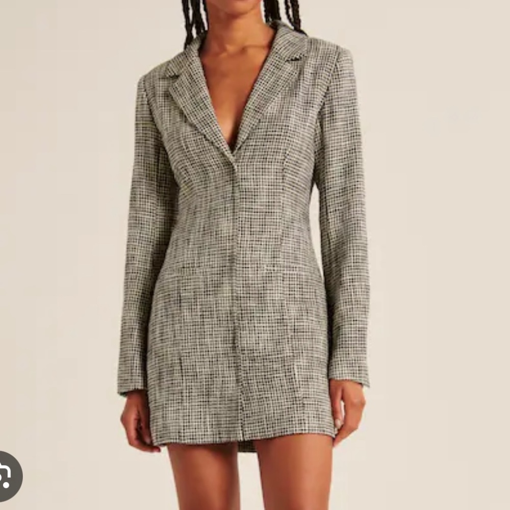 Abercrombie Houndstooth Tweed Mini Blazer Dress
